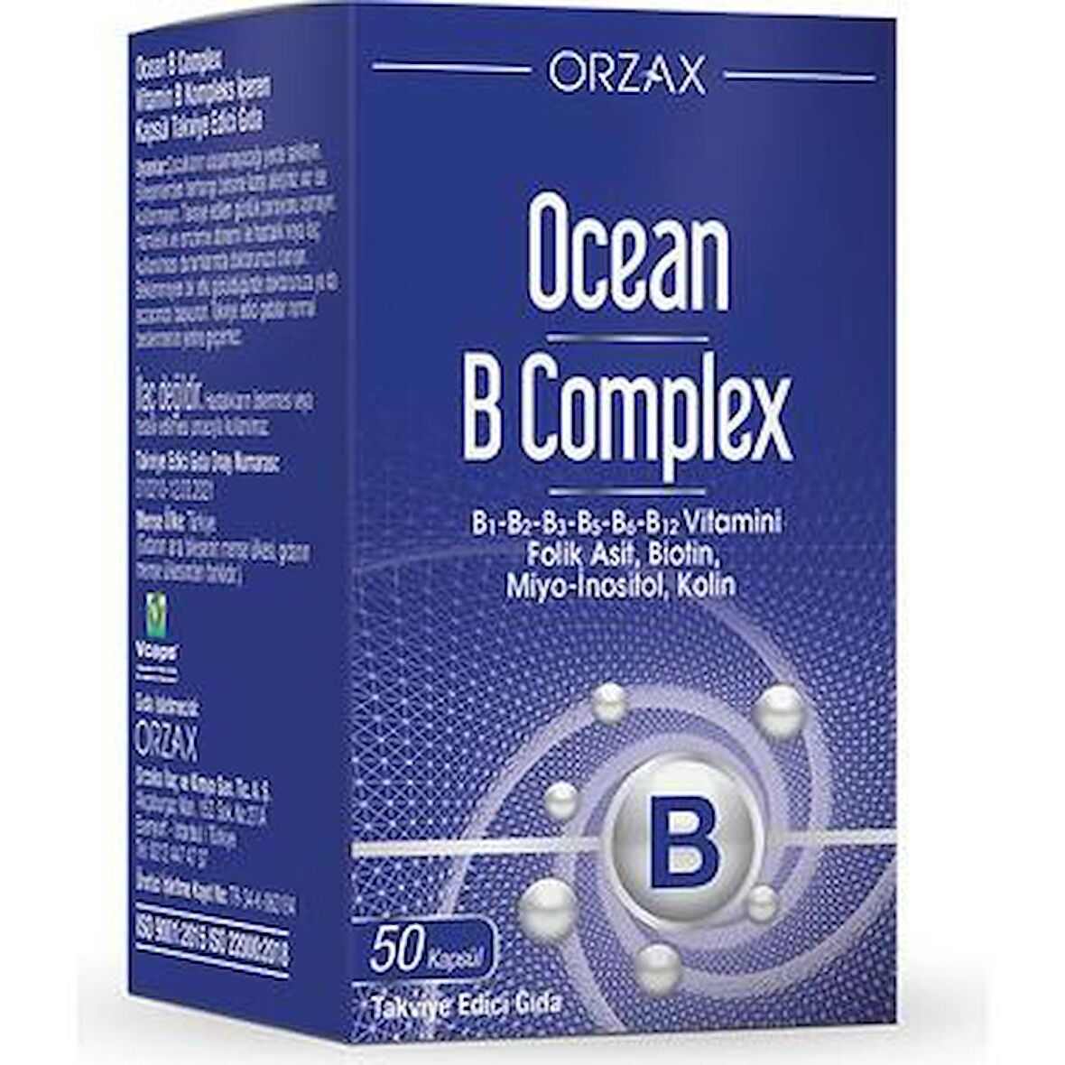 Orzax Ocean B Complex Takviye Edici Gıda 50 Kapsül