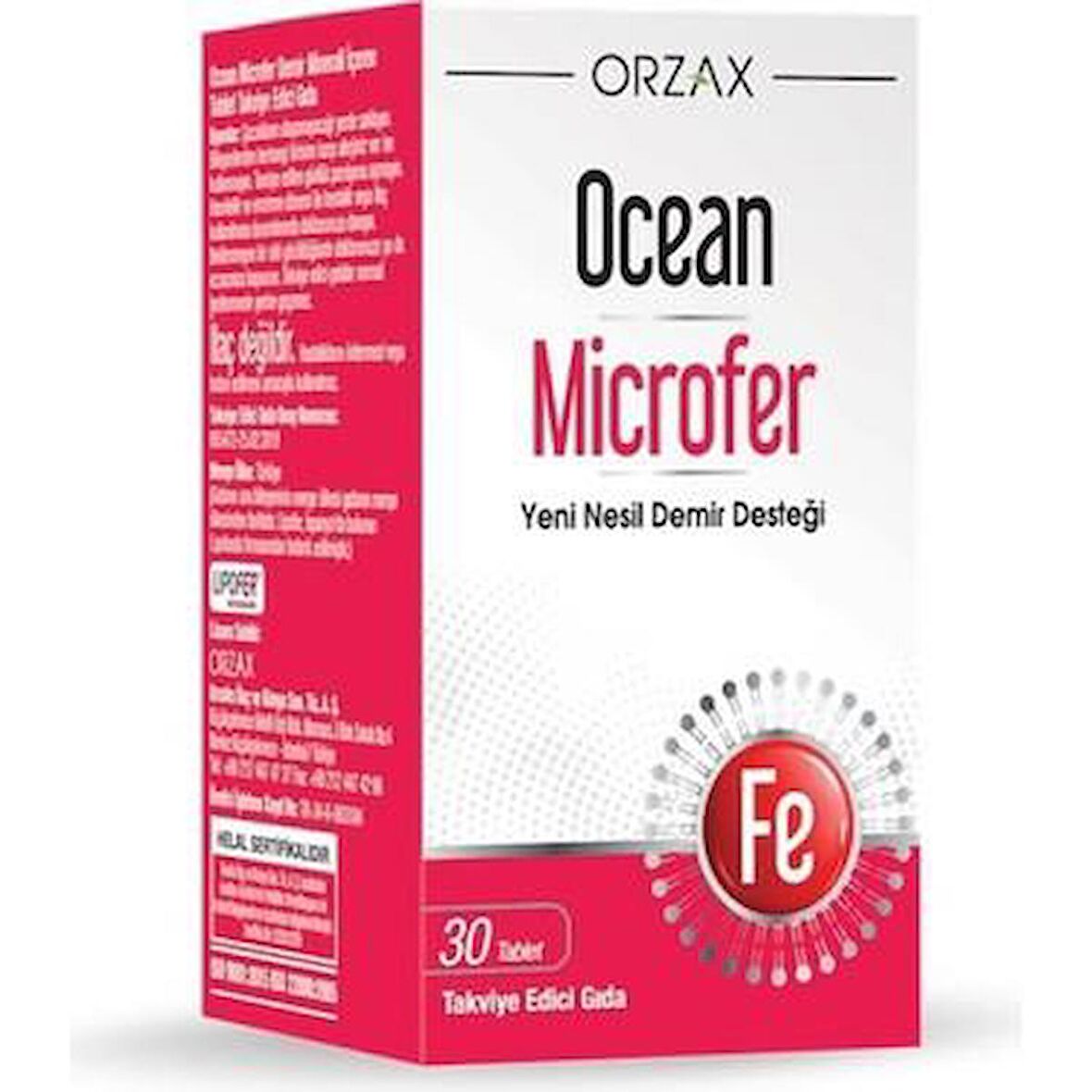 Orzax Ocean Microfer Takviye Edici Gıda 30 Tablet