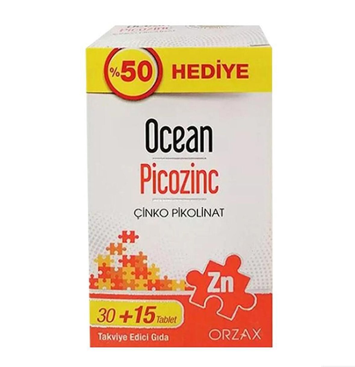 Orzax Ocean Picozinc Takviye Edici Gıda 30 + 15 Tablet