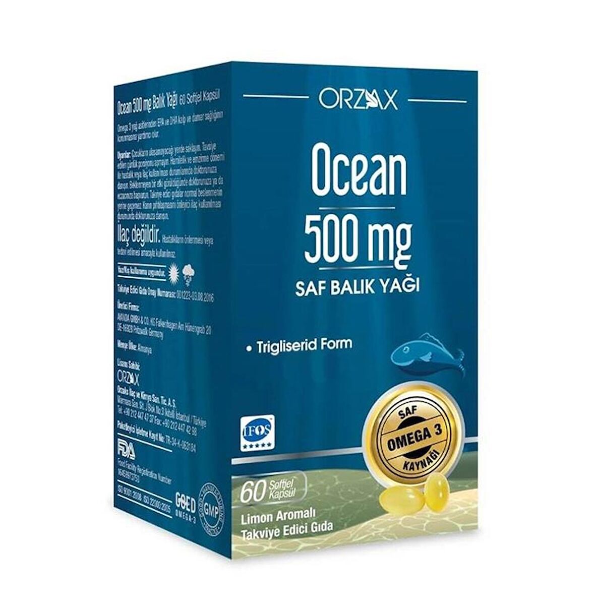 Orzax Ocean 500mg 60 Kapsül