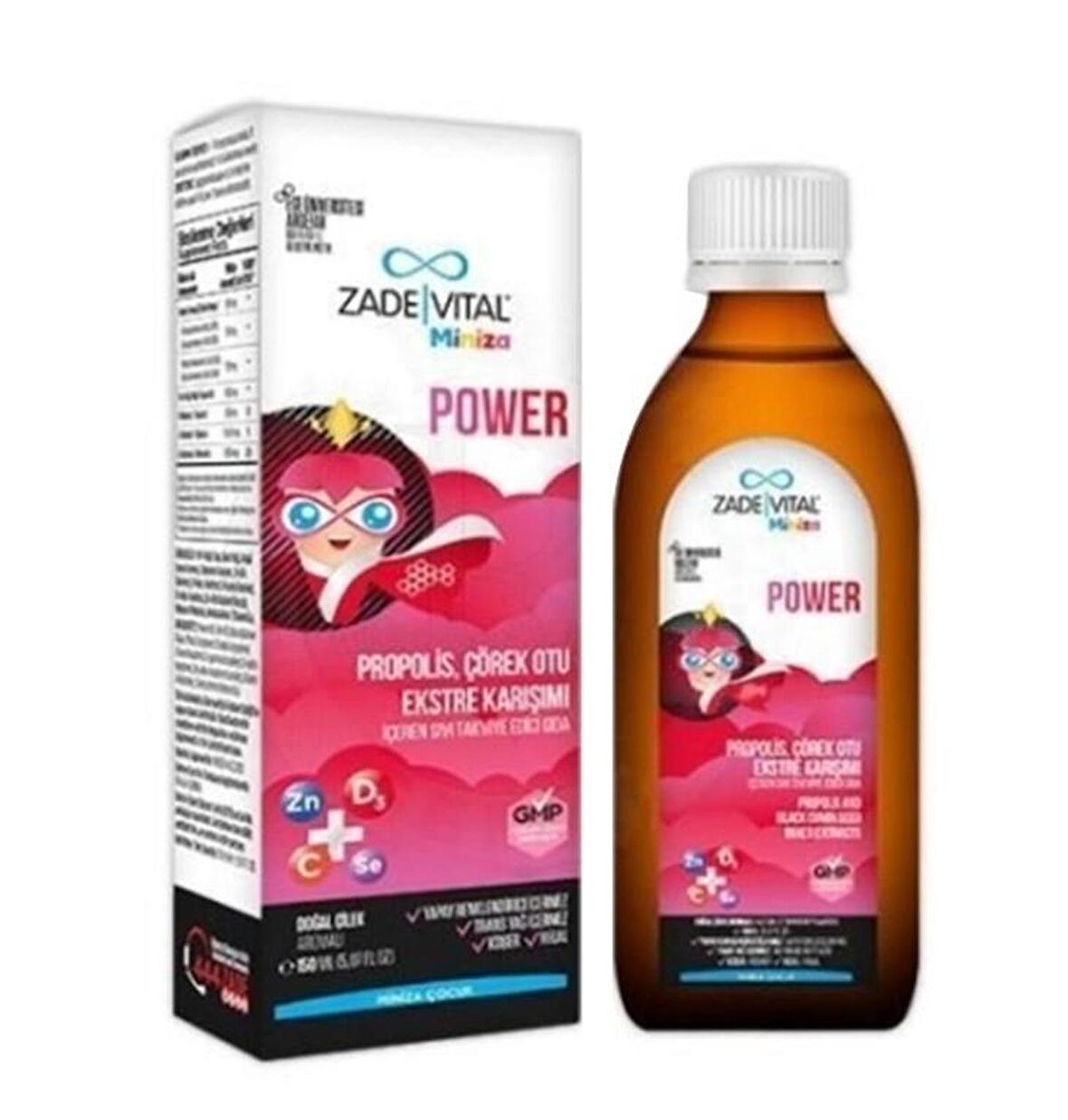 Zade Vital Miniza Power Sıvı Takviye Edici Gıda 150 ml