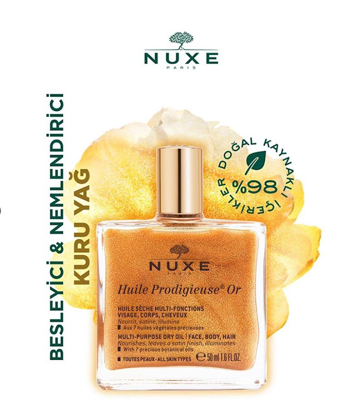 Nuxe Huile Prodigieuse Or Altın Parıltılı Kuru Yağ 50 ml