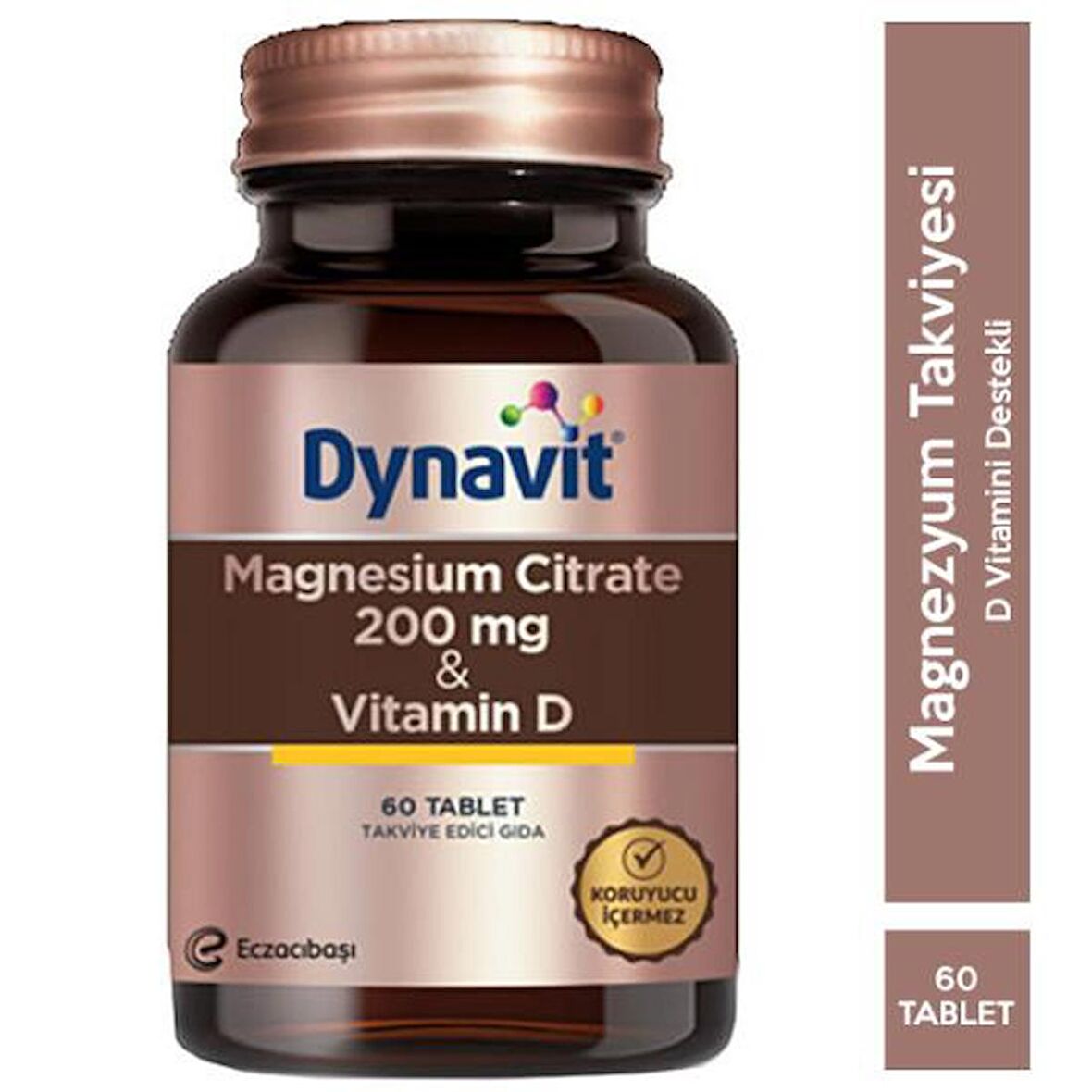 Dynavit Magnesium Citrate Vitamin D 60 Tablet Magnezyum Sitrat ve D Vitamini Takviyesi