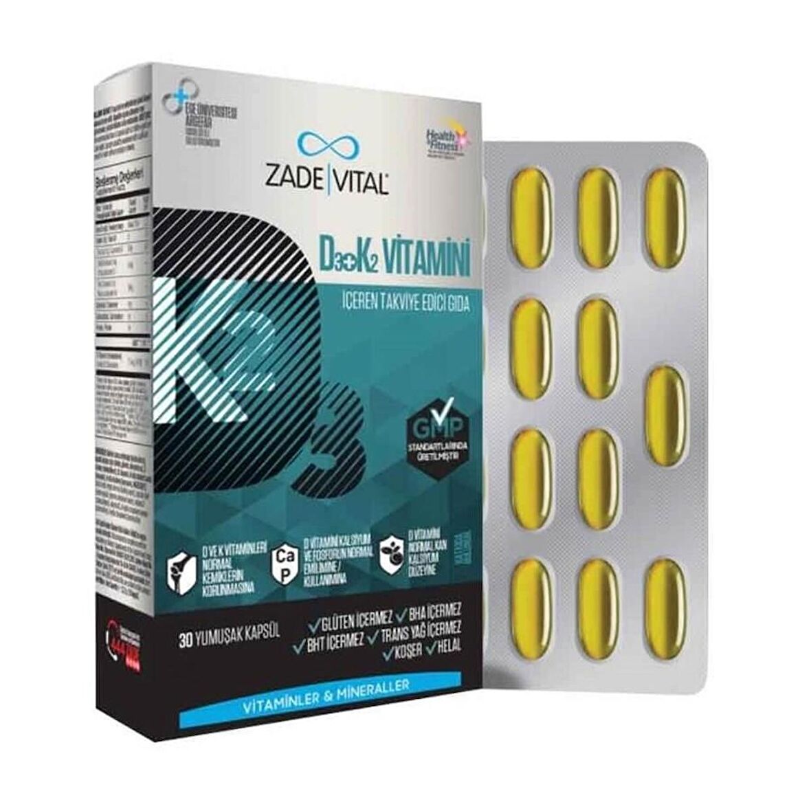 Zade Vital Vitamin D3 + K2 30 Kapsül