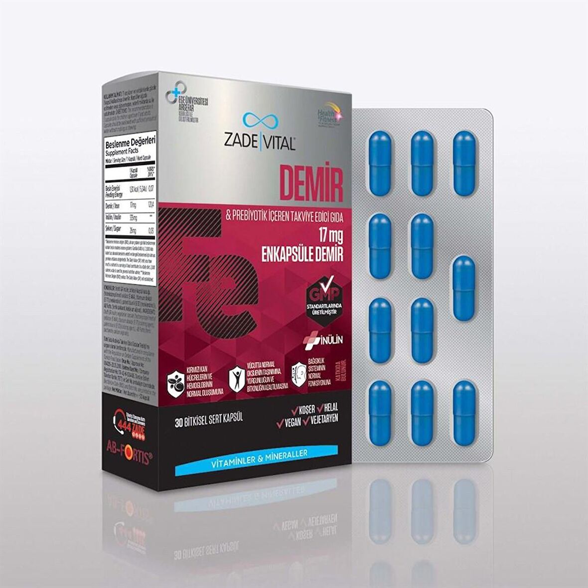 Zade Vital Demir 17 mg 30 Kapsül