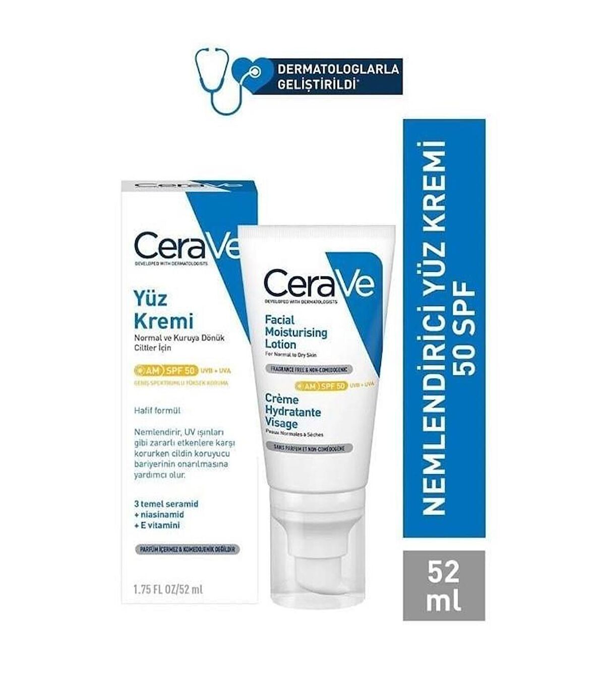 Cerave Nemlendirici Yüz Kremi SPF50 52 ML