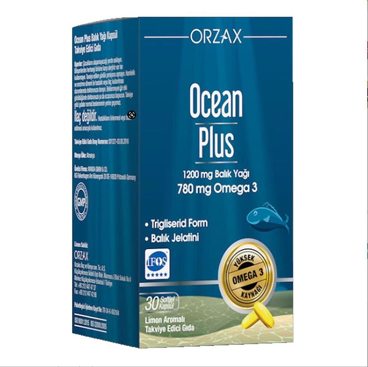 Orzax Ocean Plus 1200mg Balık Yağı 30 Kapsül