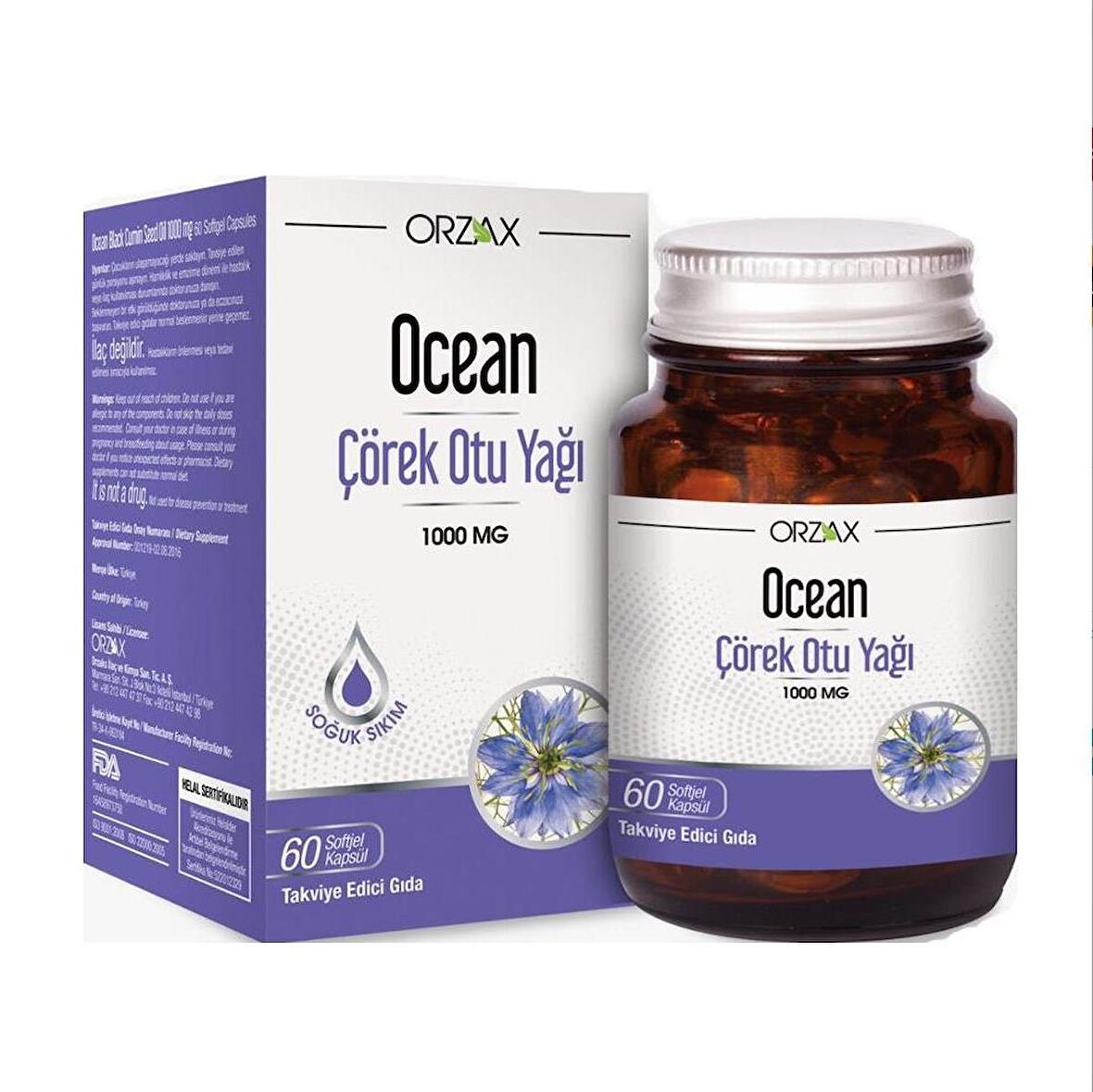 Orzax Ocean Çörek Otu Yağı 60 Kapsül