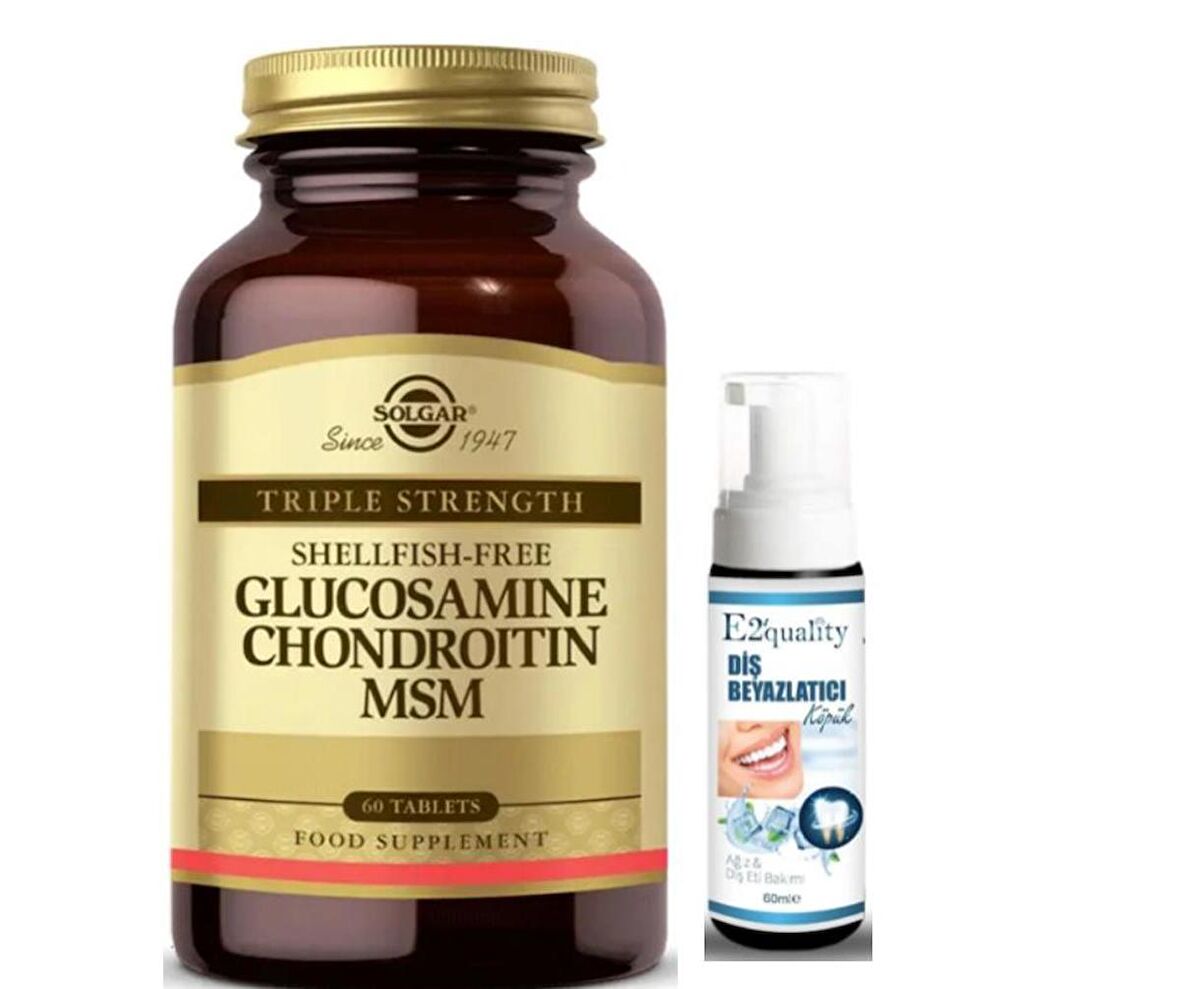 Solgar Glucosamine Chondroitin MSM 60 Tablet - Diş Beyazlatıcı Köpük Hediye
