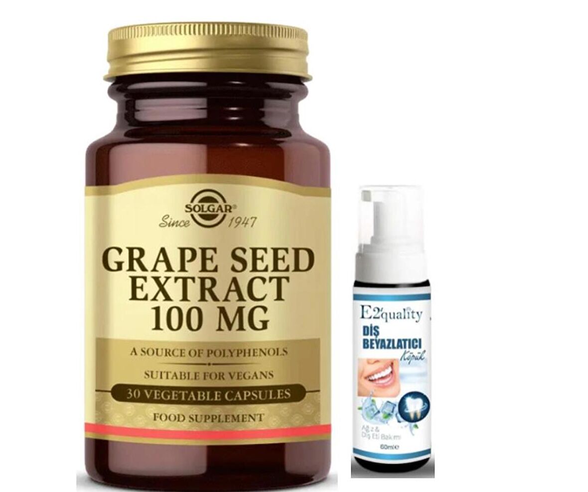 Solgar Grape Seed Extract 30 Kapsül - Diş Beyazlatıcı Köpük Hediye