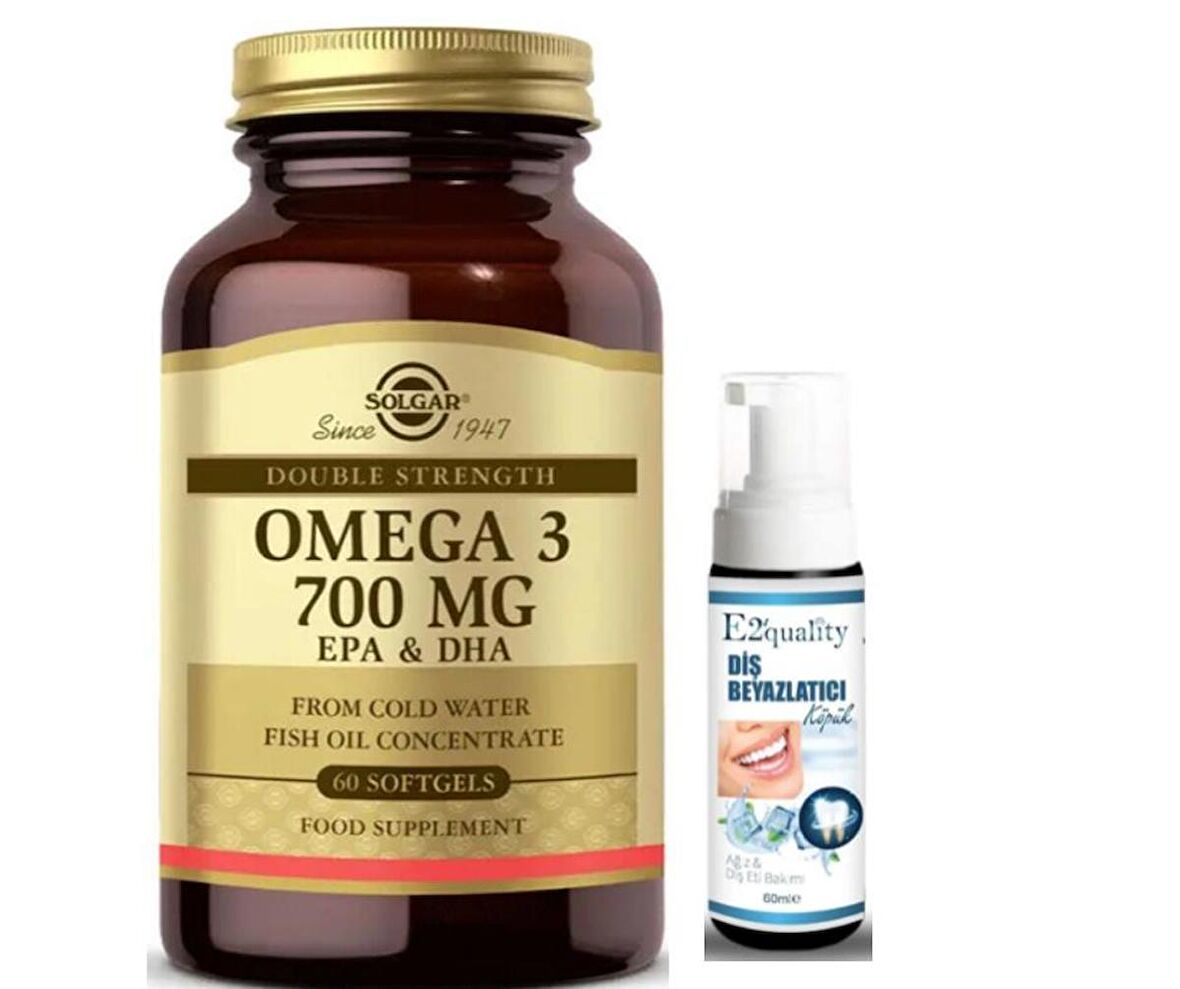 Solgar Omega 3 700 mg 60 Yumuşak Jelatinli Kapsül - Diş Beyazlatıcı Köpük Hediye