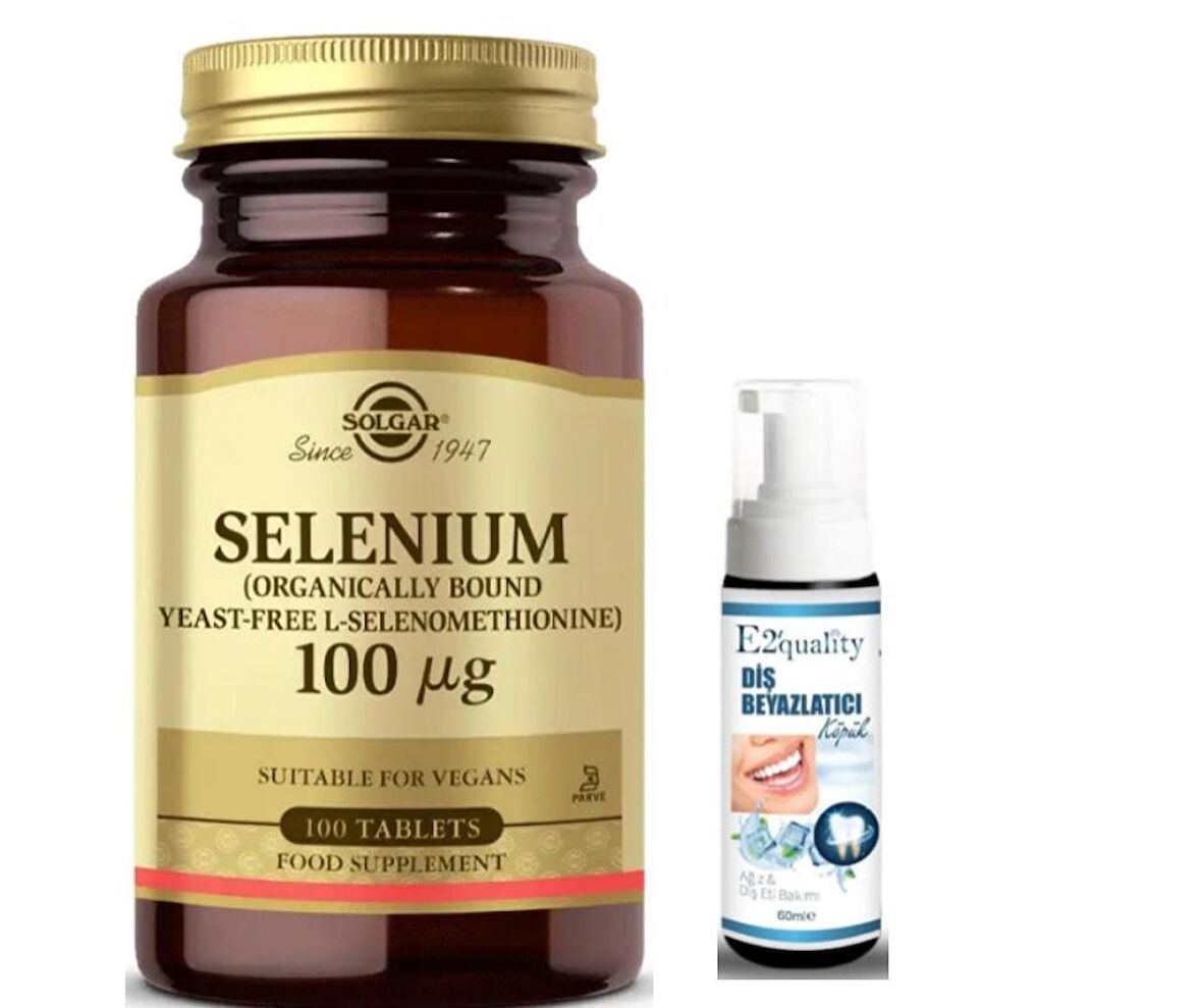 Solgar Selenium 100 mcg 100 Tablet - Diş Beyazlatıcı Köpük Hediye