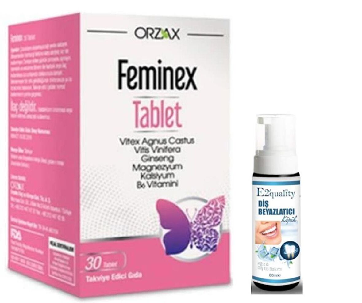 Orzax Feminex 30 Tablet - Diş Beyazlatıcı Köpük Hediye