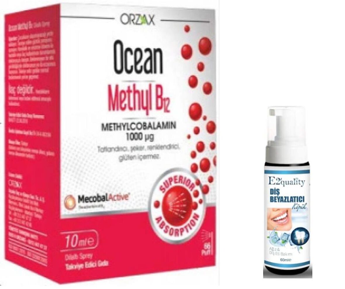 Orzax Ocean Methyl B12 10 ml - Takviye Edici Gıda - Diş Beyazlatıcı Köpük Hediye