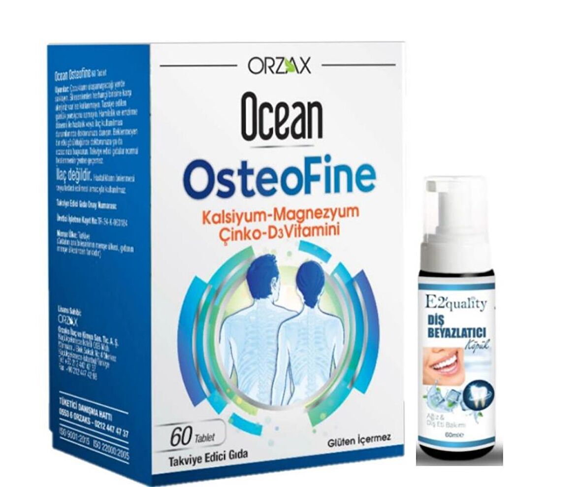 Orzax Ocean OsteoFine Takviye Edici Gıda 60 Tablet - Diş Beyazlatıcı Köpük Hediye