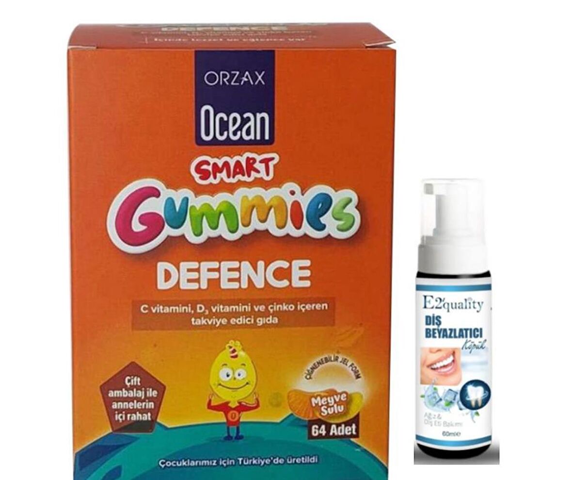 Orzax Ocean Smart Gummies Defence 64 Adet Çiğnenebilir Jel - Diş Beyazlatıcı Köpük Hediye