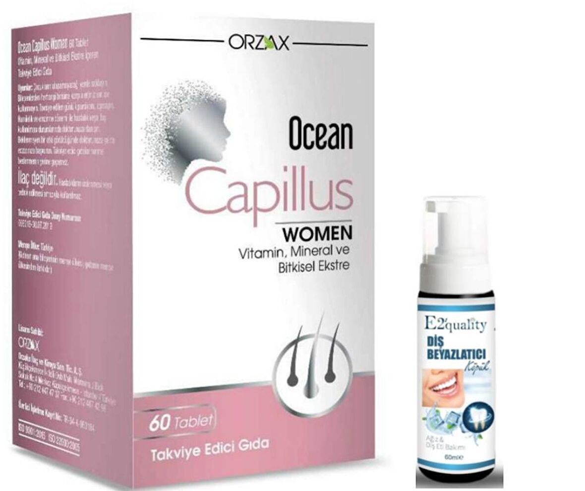 Orzax Ocean Capillus Women 60 Tablet - Diş Beyazlatıcı Köpük Hediye