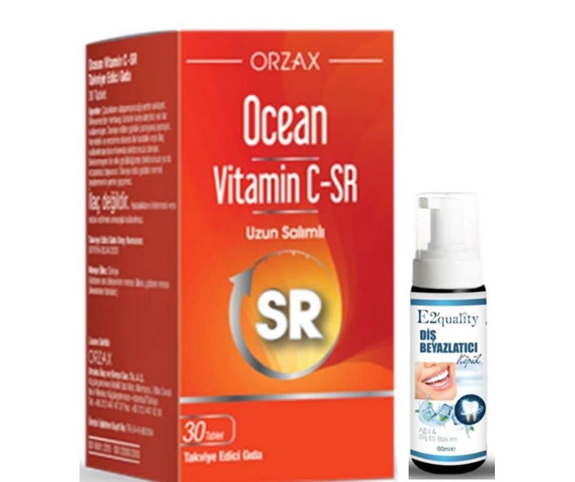 Orzax Ocean Vitamin C-SR 30 Tablet - Diş Beyazlatıcı Köpük Hediye