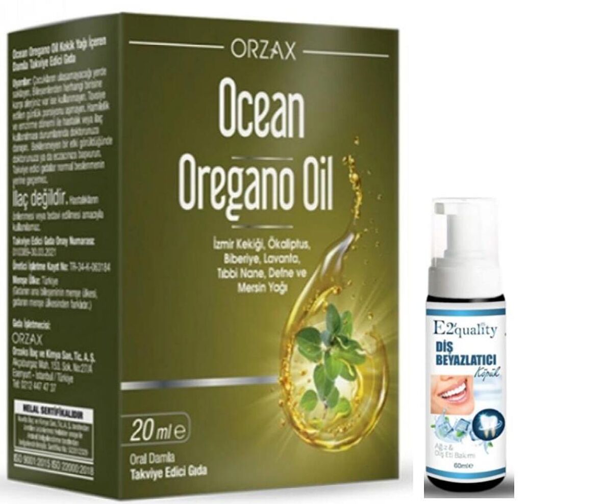 Orzax Ocean Oregano Oil 20 ml - Diş Beyazlatıcı Köpük Hediye