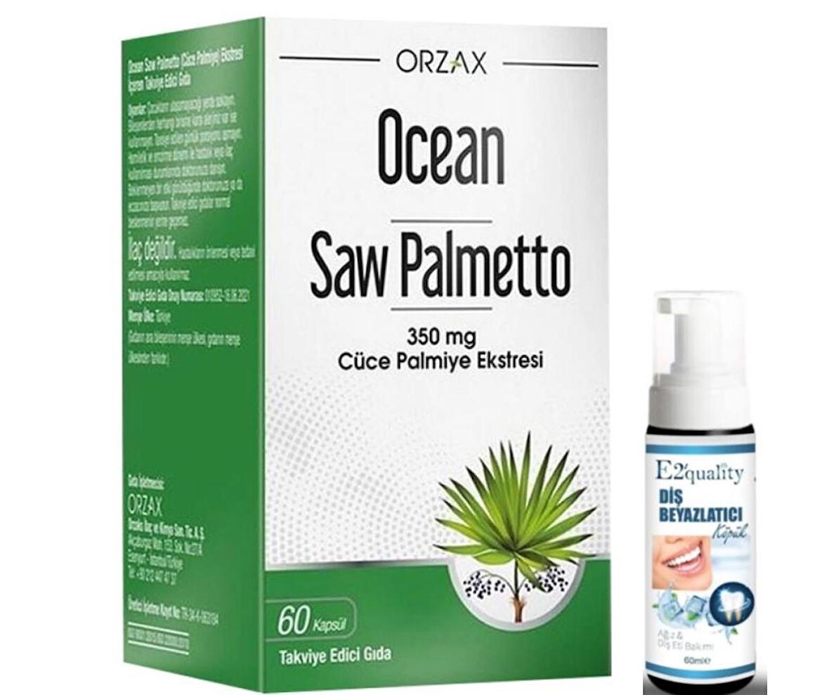 Orzax Ocean Saw Palmetto 60 Kapsül - Diş Beyazlatıcı Köpük Hediye