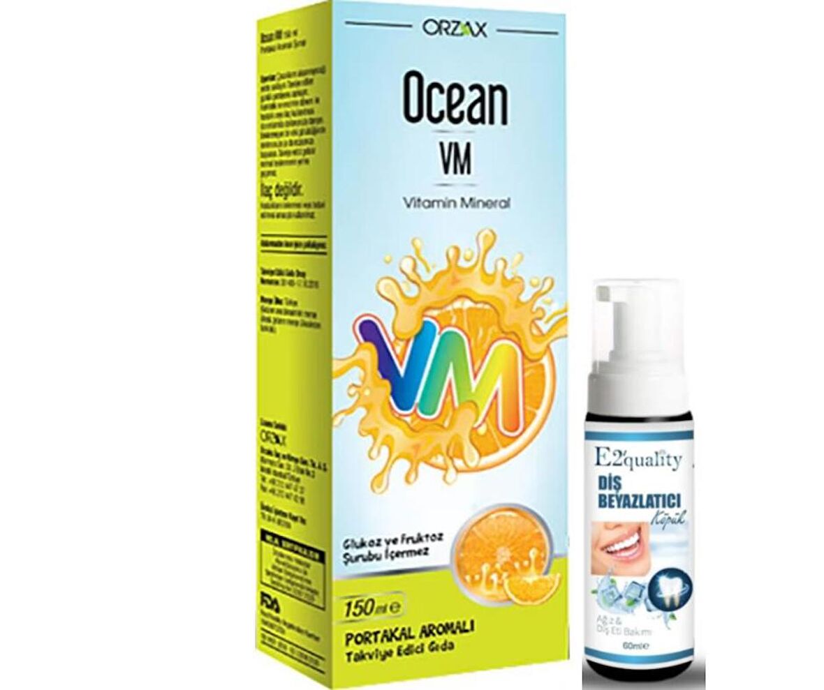 Orzax Ocean Vitamin Mineral - Portakal Aromalı 150ml - Diş Beyazlatıcı Köpük Hediye