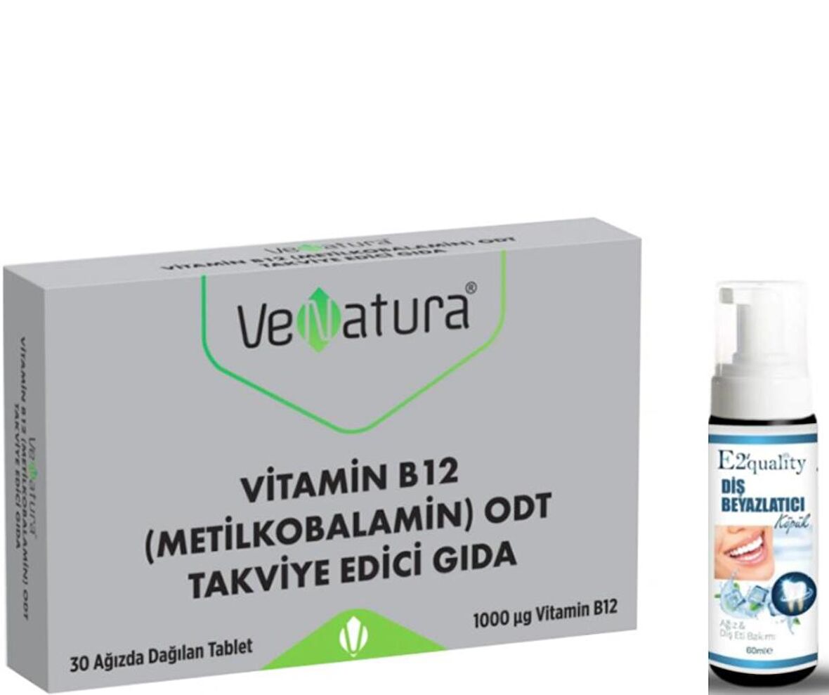 VeNatura Metilkobalamin ODT Takviye Edici Gıda 30 Tablet - Diş Beyazlatıcı Köpük Hediye