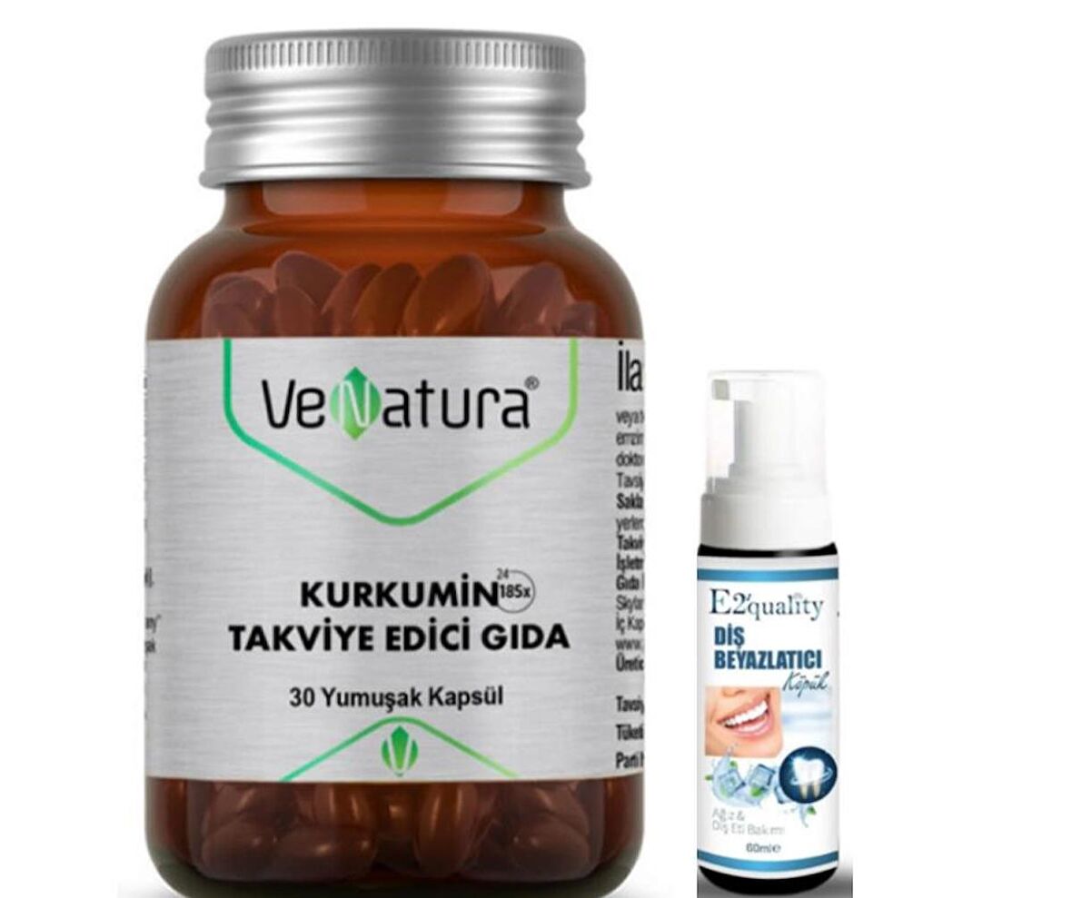 VeNatura NovaSOL Kurkumin Takviye Edici Gıda 30 Kapsül - Diş Beyazlatıcı Köpük Hediye