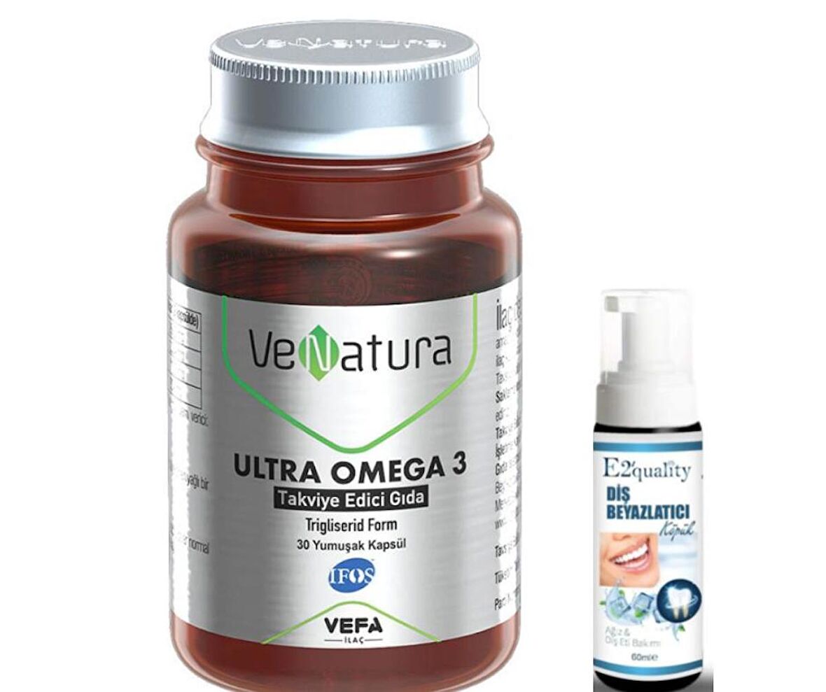 VeNatura Ultra Omega 3 Takviye Edici Gıda 30 Kapsül - Diş Beyazlatıcı Köpük Hediye