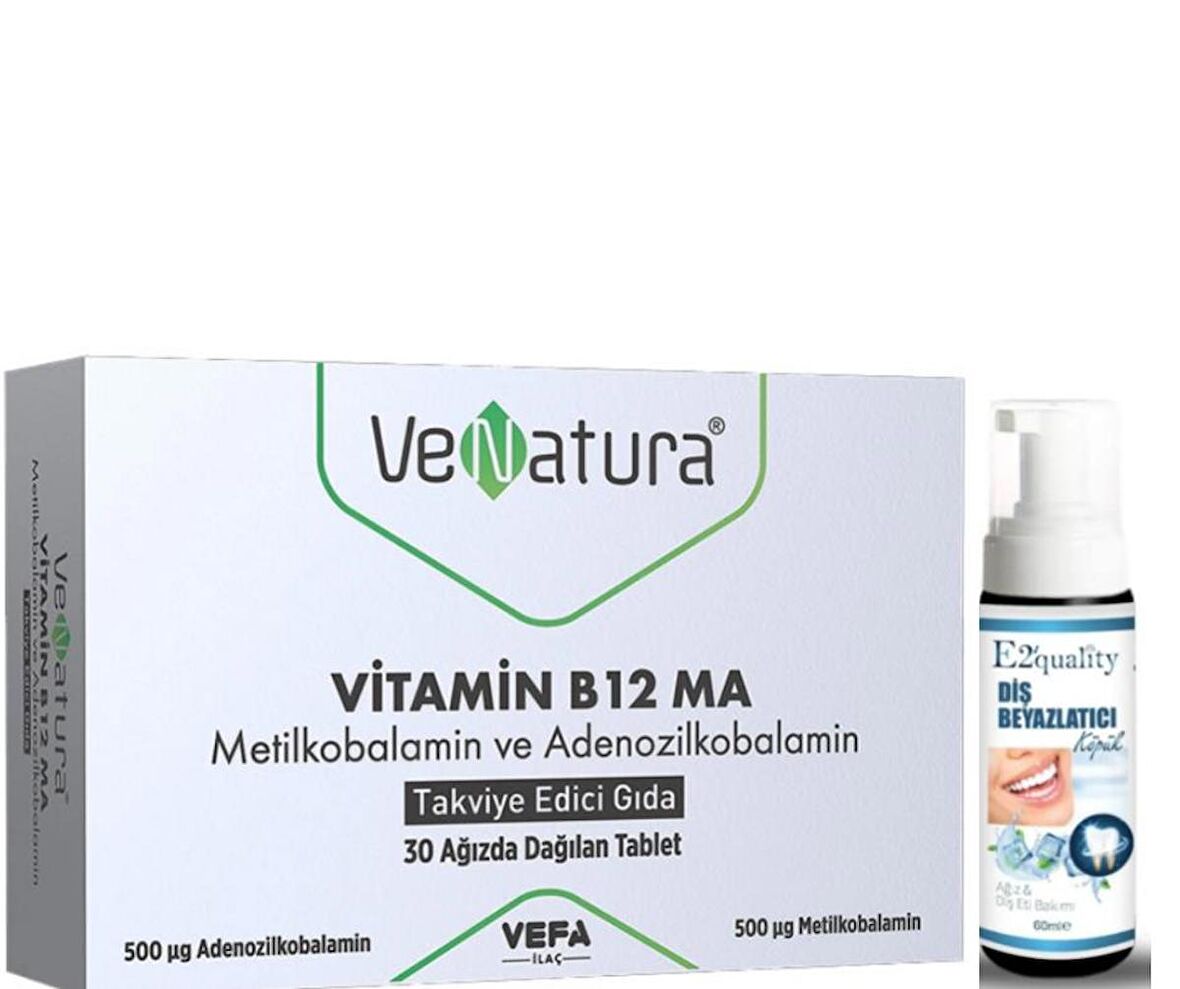 VeNatura Vitamin B12 MA 30 Tablet  - Diş Beyazlatıcı Köpük Hediye