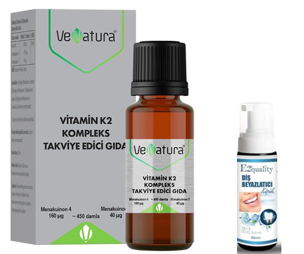 Venatura K2 Kompleks Takviye Edici Gıda 20 ml - Diş Beyazlatıcı Köpük Hediye