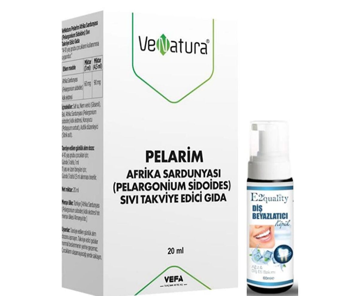 VeNatura Pelarim Takviye Edici Gıda 20 ml  - Diş Beyazlatıcı Köpük Hediye 