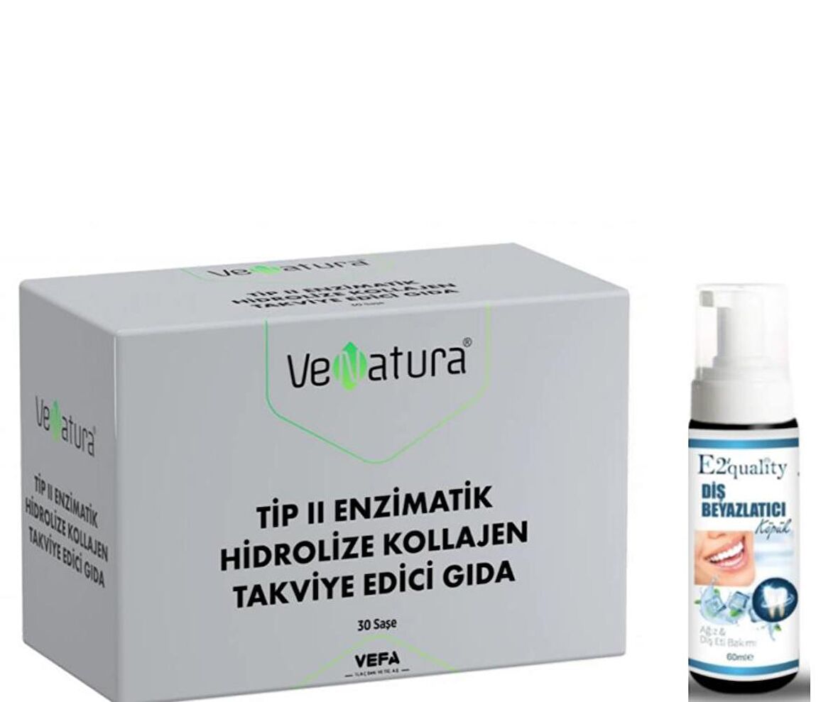 VeNatura Tip II Enzimatik Hidrolize Kollajen 30 Saşe - Diş Beyazlatıcı Köpük Hediye 
