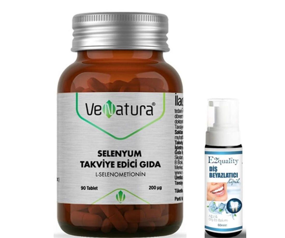VeNatura Selenyum Takviye Edici Gıda 90 Tablet - Diş Beyazlatıcı Köpük Hediye 