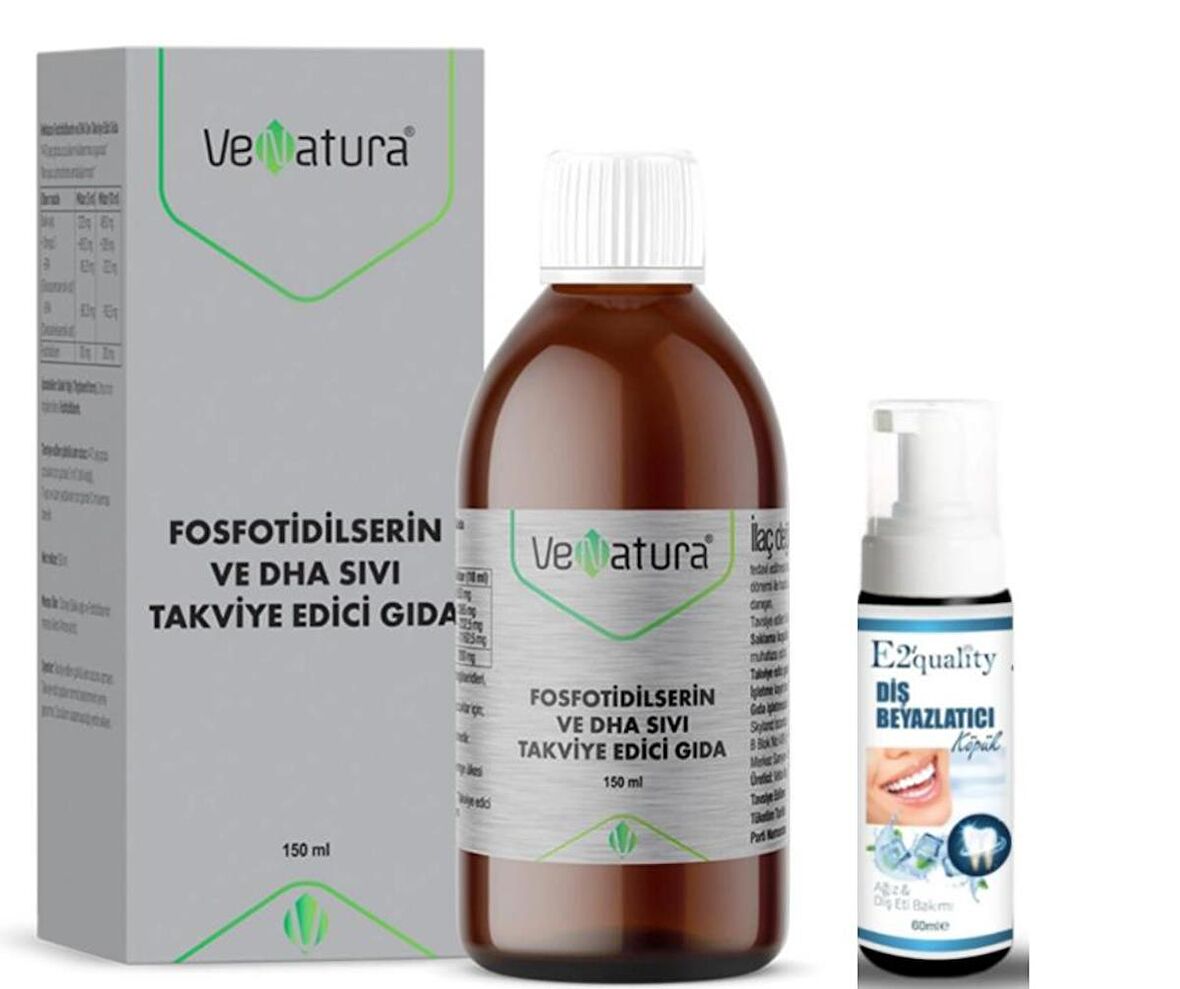 VeNatura Fosfotidilserin ve DHA Sıvı Takviye Edici Gıda 150 ml  - Diş Beyazlatıcı Köpük Hediye