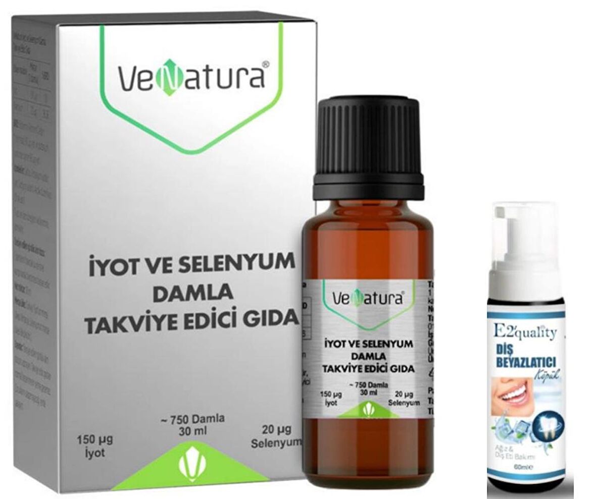 VeNatura İyot ve Selenyum Damla Takviye Edici Gıda 30 ml - Diş Beyazlatıcı Köpük Hediye