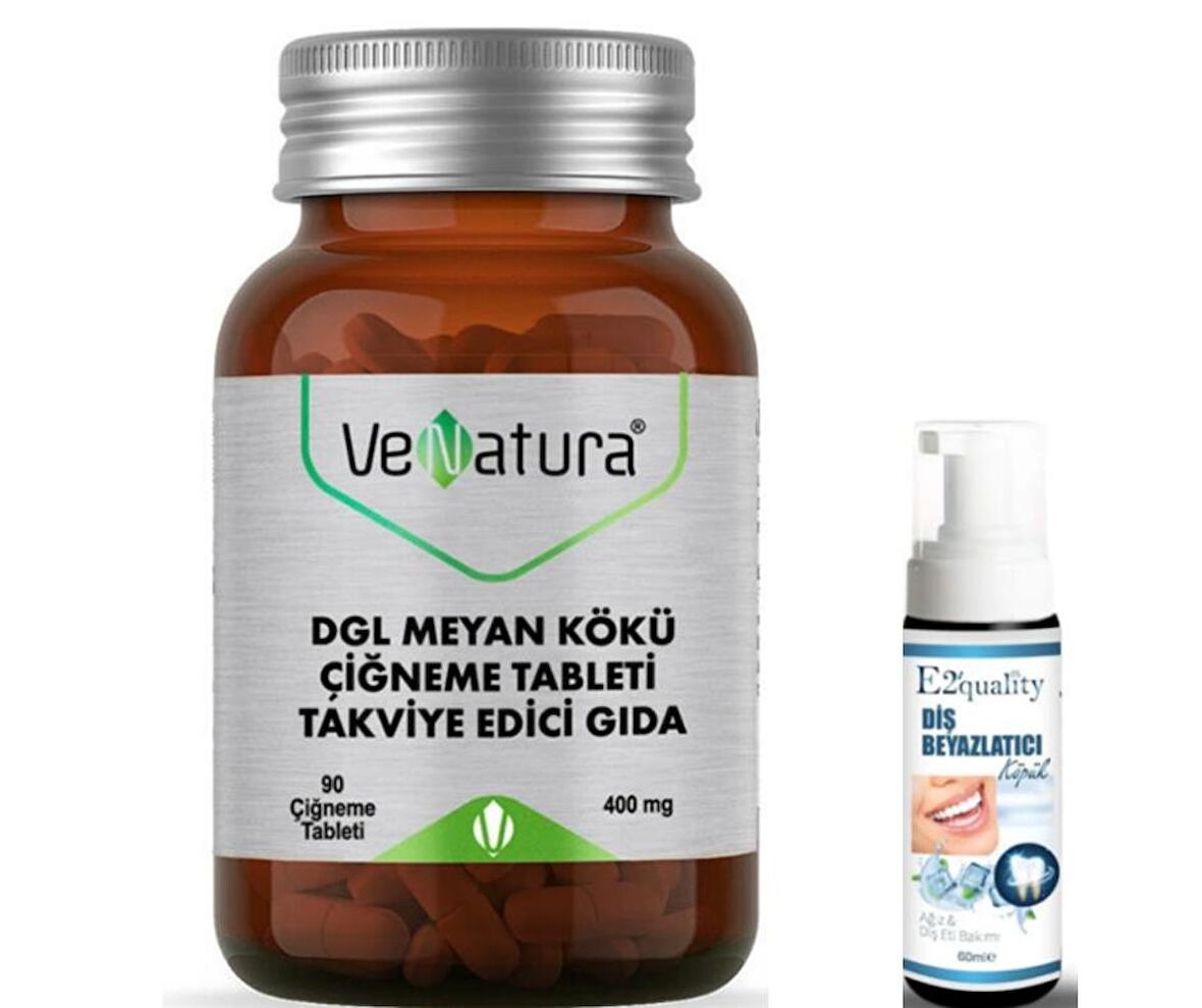 Venatura DGL Meyan Kökü Çiğneme Tableti Takviye Edici Gıda 90 Adet - Diş Beyazlatıcı Köpük Hediye
