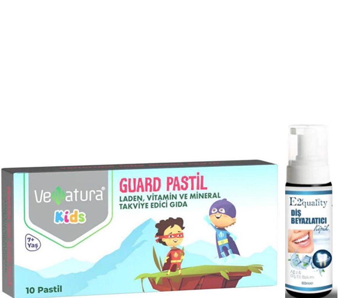 VeNatura Kids Guard Pastil, Vitamin ve Mineral Takviye Edici Gıda 10 Pastil  - Diş Beyazlatıcı Köpük Hediye