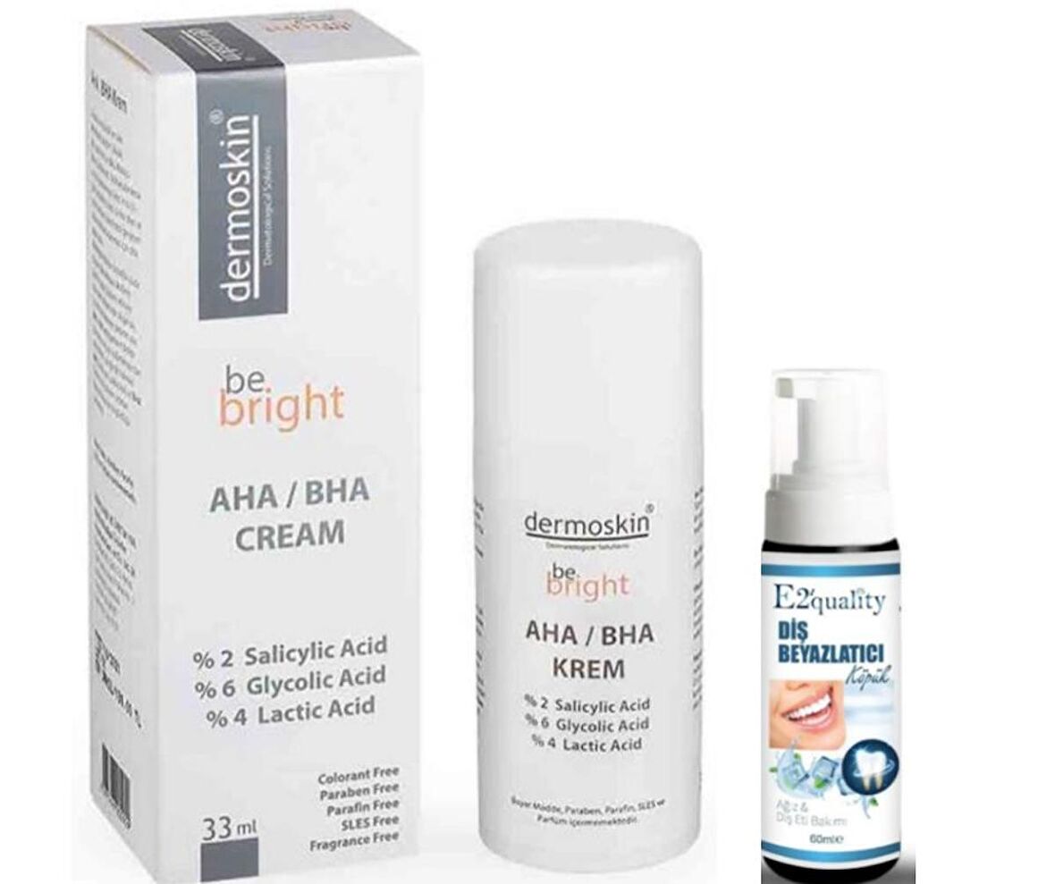 Dermoskin Be Bright AHA - BHA Krem 33 ml - Diş Beyazlatıcı Köpük Hediye