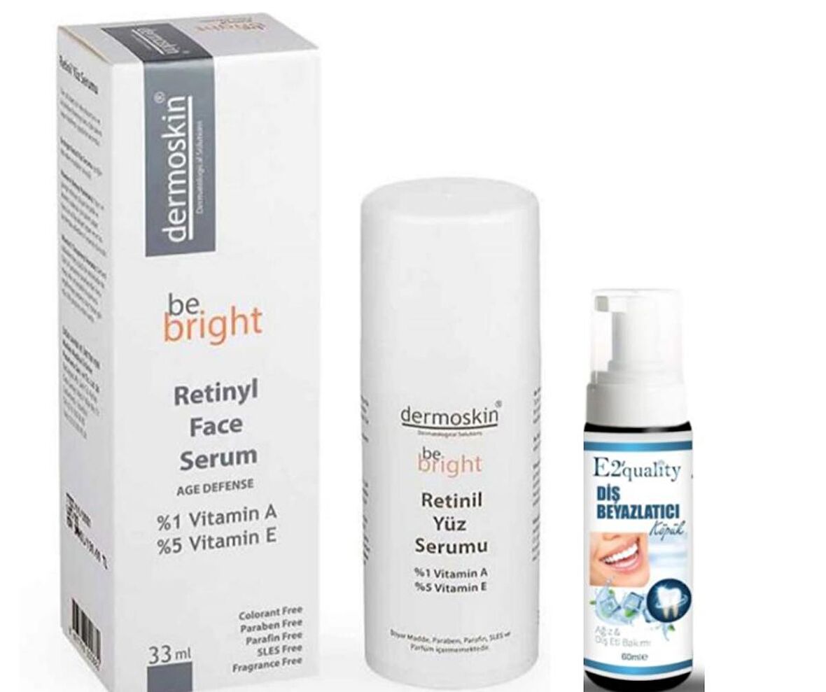 Dermoskin Be Bright Retinil Face Serum 33 ml - Diş Beyazlatıcı Köpük Hediye