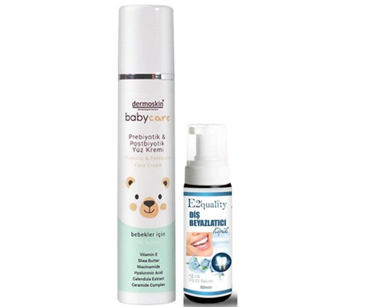 Dermoskin BabyCare Prebiyotik ve Postbiyotik Yüz Kremi 50 ml- Diş Beyazlatıcı Köpük Hediye 