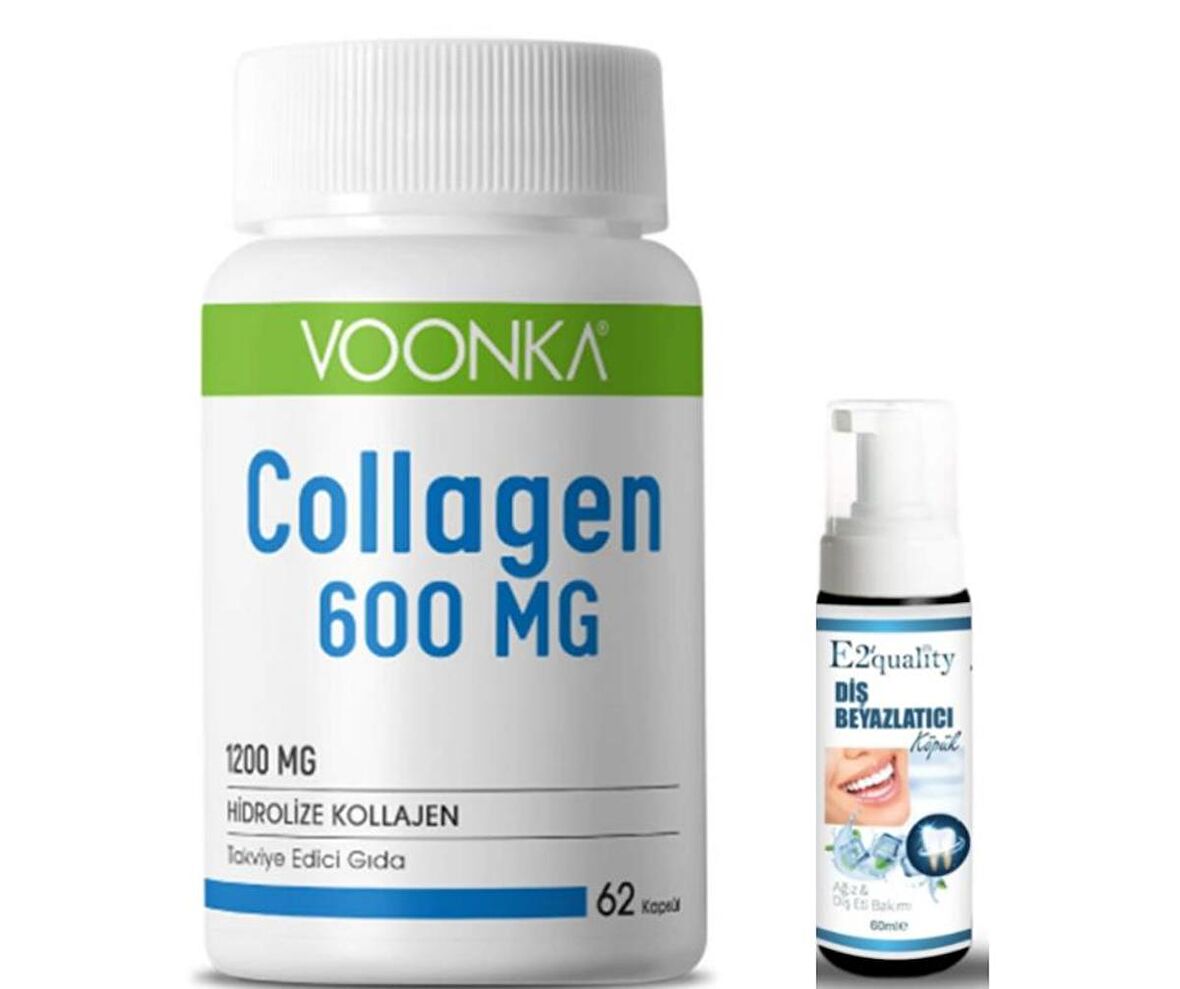 Voonka Collagen İçerikli Takviye Edici Gıda 62 Kapsül Diş Beyazlatıcı Köpük Hediye