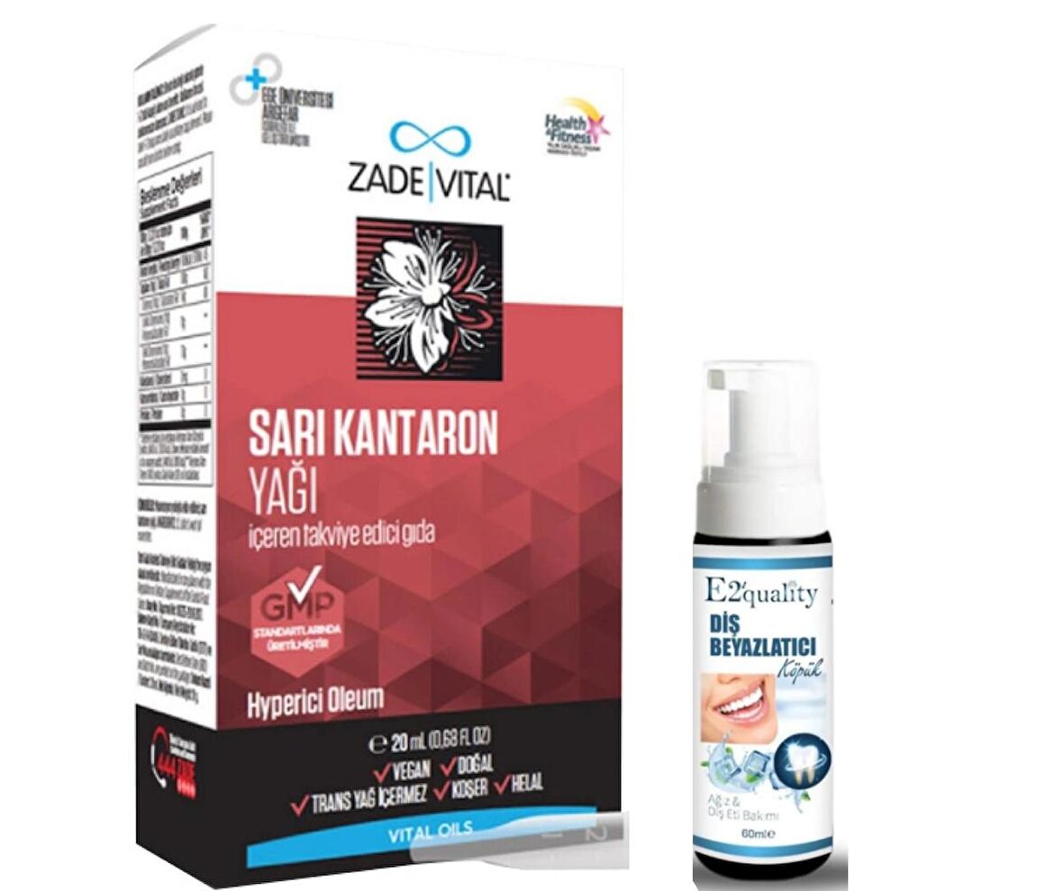 Zade Vital Sarı Kantaron Yağı İçeren Takviye Edici Gıda 20 ml - Diş Beyazlatıcı Köpük Hediye