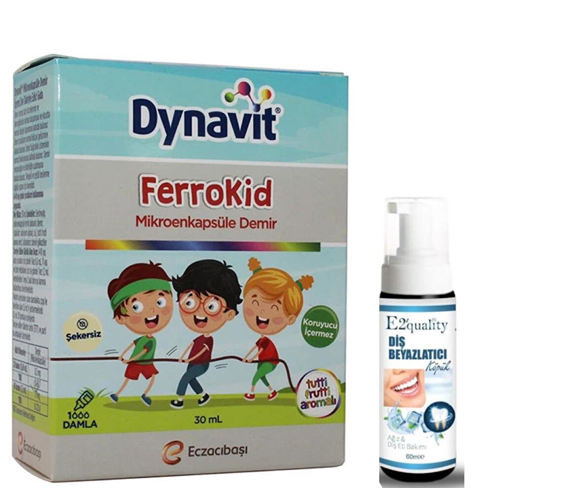 Dynavit FerroKid Damla Takviye Edici Gıda 30 ml- Diş Beyazlatıcı Köpük Hediye