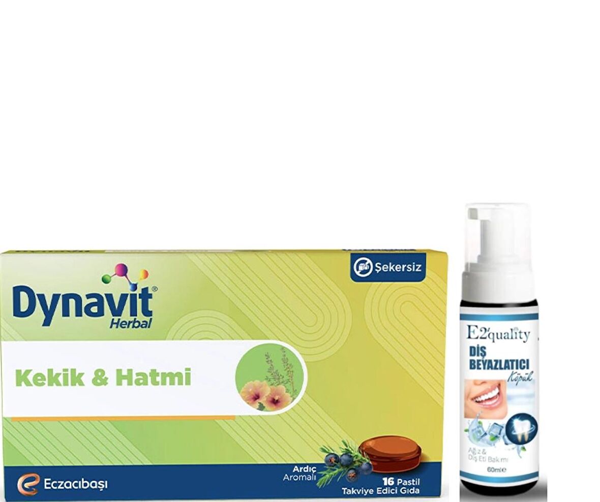 Eczacıbaşı Dynavit Herbal Kekik ve Hatmi İçeren 16 Adet Pastil - Diş Beyazlatıcı Köpük Hediye