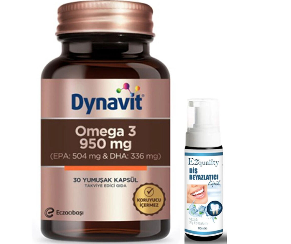 Eczacıbaşı Dynavit Omega 3 950 mg Takviye Edici Gıda 30 Yumuşak Kapsül - Diş Beyazlatıcı Köpük Hediye