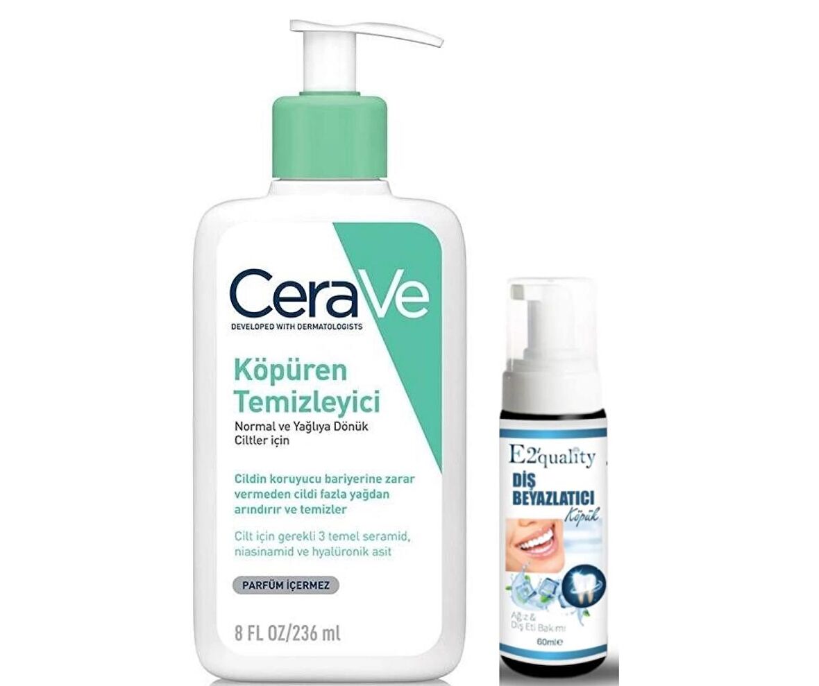 CeraVe Köpüren Temizleyici 236 ml - Diş Beyazlatıcı Köpük Hediye 