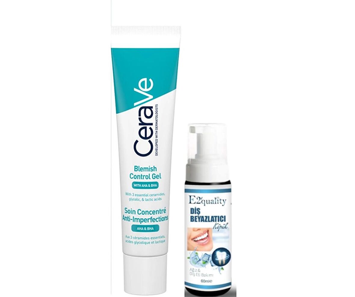 Cerave Yağlı ve Düzensiz Cilter için Yüz Bakım Jeli 40 ml - Diş Beyazlatıcı Köpük Hediye 