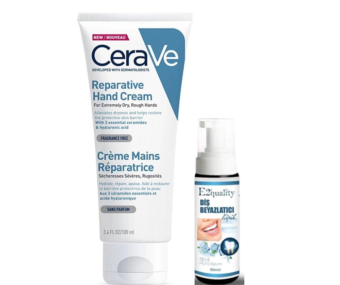 Cerave Onarıcı El Kremi 100 ml - Diş Beyazlatıcı Köpük Hediye 