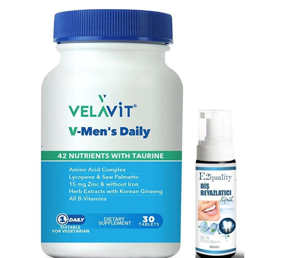 Velavit V-Probiotics Enzymes Takviye Edici Gıda 30 Kapsül- Diş Beyazlatıcı Köpük Hediye