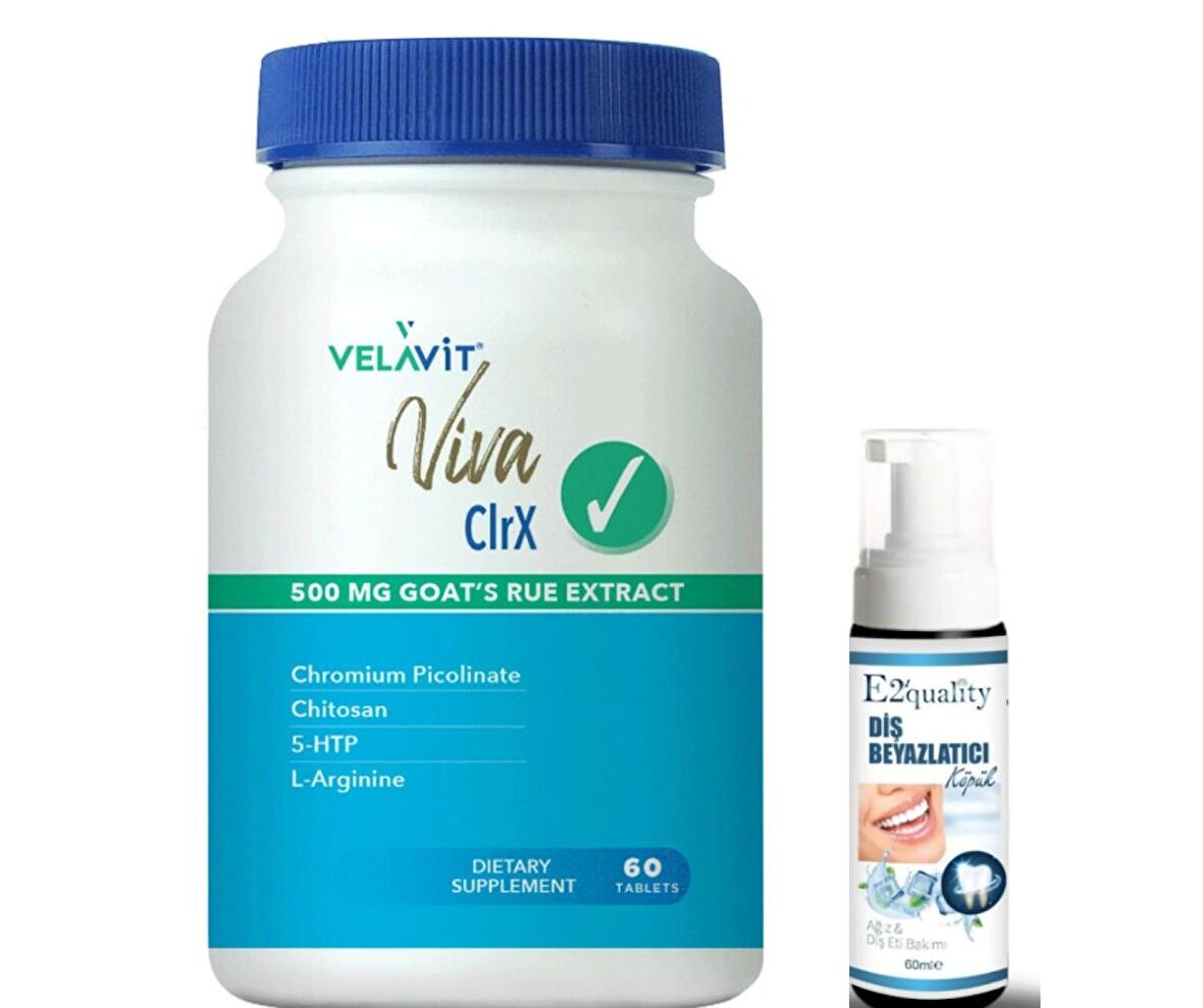 Velavit Viva ClrX Takviye Edici Gıda 60 Tablet- Diş Beyazlatıcı Köpük Hediye 